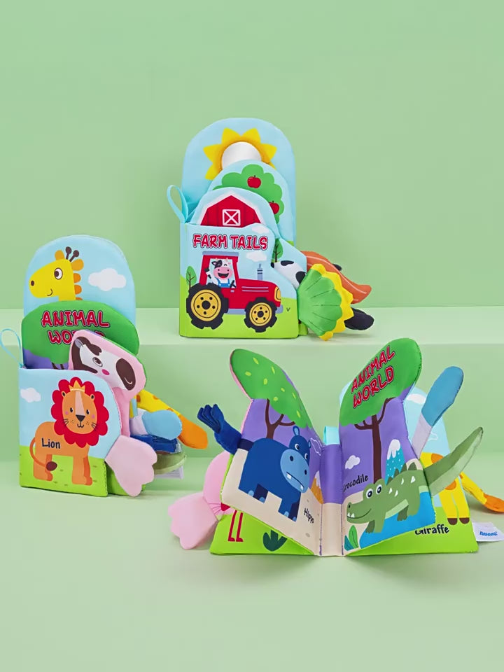 Cross-Border New Model of Baby Books That Cannot Be Torn Apart, 3D Tail Books for Ages 0-3, Chewable Early Education Books, Baby Early Education Toys