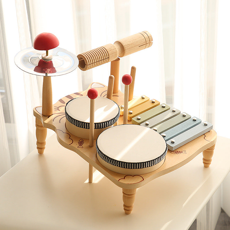 Cross-border children's wooden Orff music percussion instrument percussion instrument percussion instrument percussion Gong baby hand drum educational toy