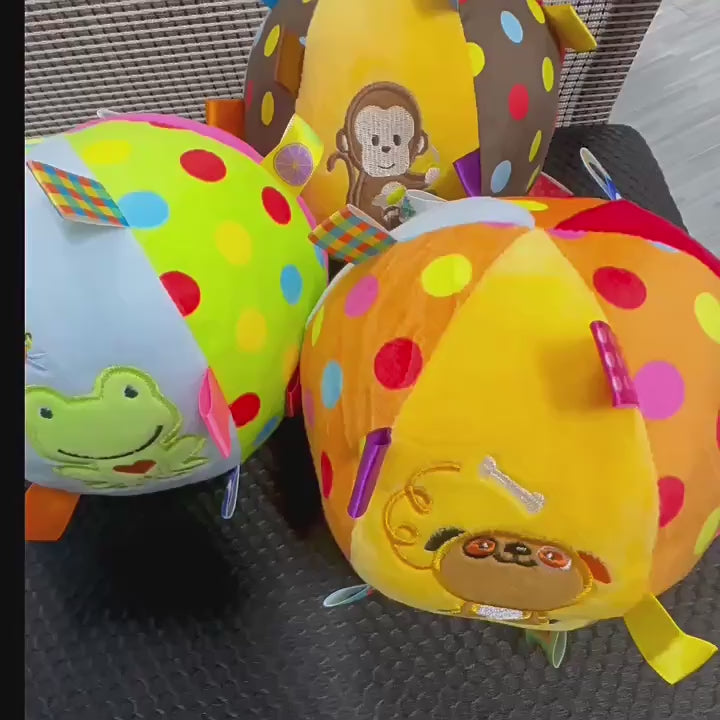 Cross-border New Ribbon Ringing Bell Sound Pet Plush Toy Ball Training Dog Toy Pet Supplies in stock