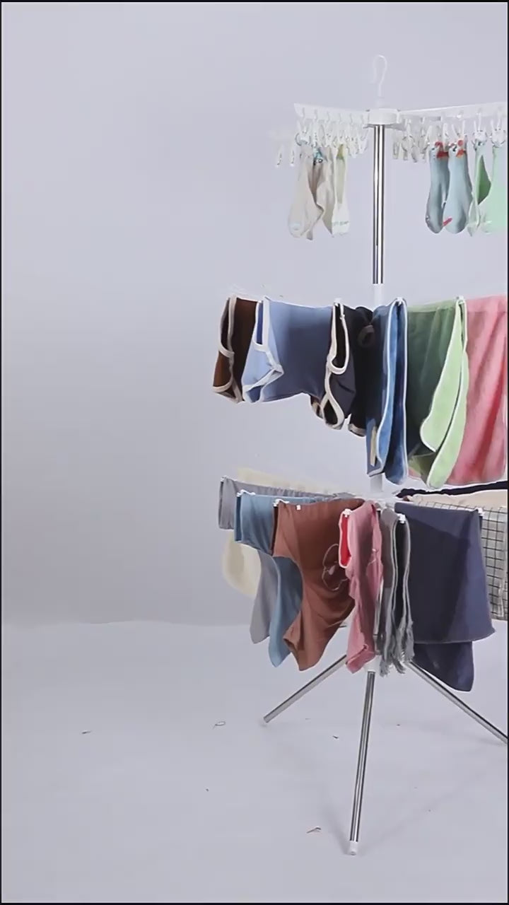 Cross-Border Baby Clothes Drying Rack, Baby Balcony Clothes Rack, Diaper Rack, Newborn Clothes Drying Rack, Rotating Drying Rack