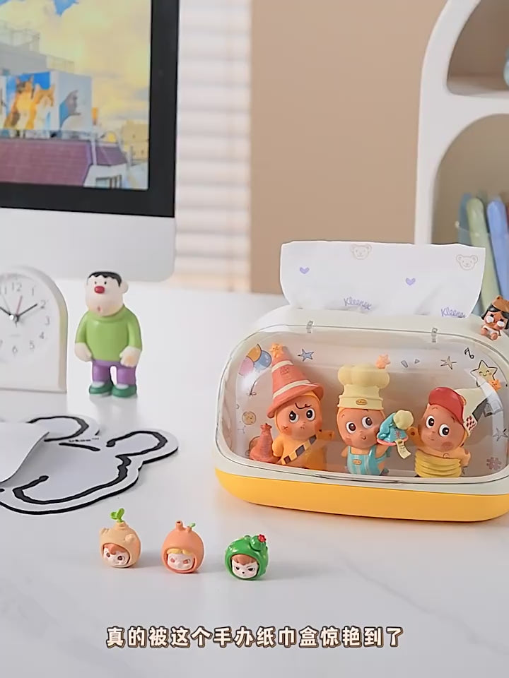 Star People Tissue Box Multifunctional Desktop Blind Box Decoration Tissue Box Pop Mart Tissue Box Display Stand