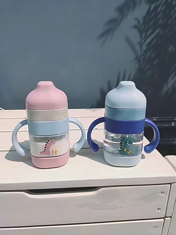 Baby Drinking Cup, Infant Learning to Drink Duckbill Cup, Straw Cup, Double Handle, Anti-Choking, Anti-Fall, Water Kettle, Milk Cup