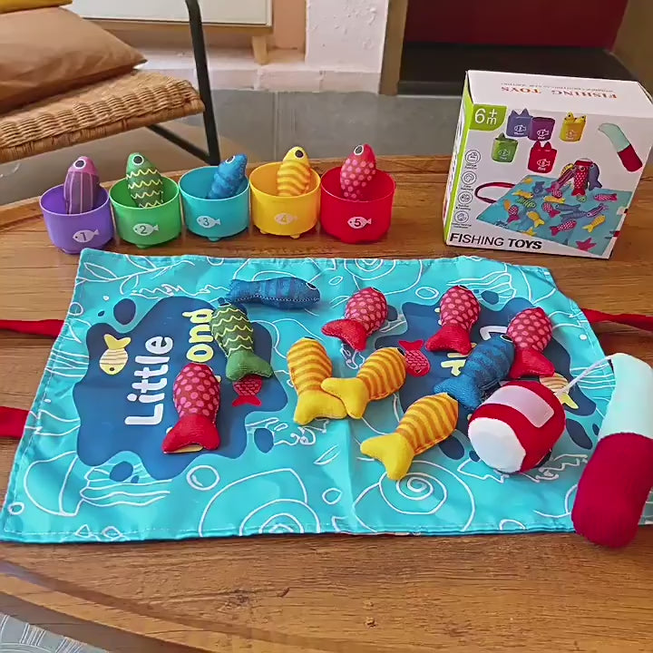 Cross-border Explosions Montessori Toy Baby Fishing Toy Game Velcro Fabric Mat Three-dimensional Early Education Enlightenment