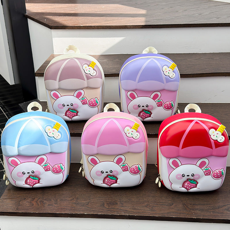 Cartoon Bunny Kidsren's Hard Shell School Bag 3-5 Years Old Kindergarten Kidsren's Eggshell Bag Boys and Girls Stereo Backpack