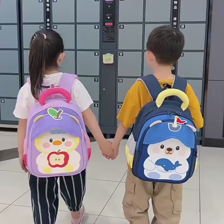 Children's Schoolbags with Cartoon Animals for 3-5 Year Old Babies, School Backpacks for Boys and Girls in Small and Medium Classes, Kindergarten Backpacks