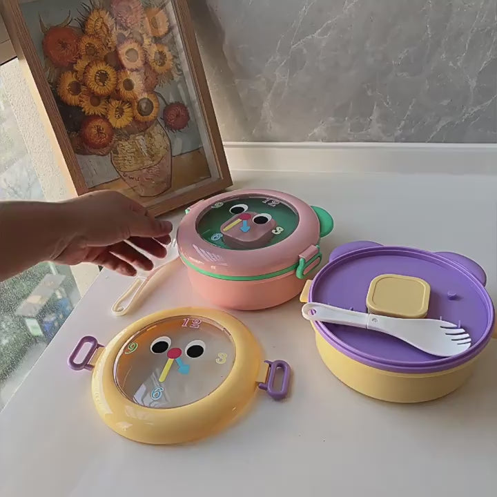 316 Stainless Steel Lunch Box, Double-Layer Compartmented Bento Box, Cartoon Lunch Box for Children and Students, Cross-Border Hot-Selling Item, Dropshipping Available