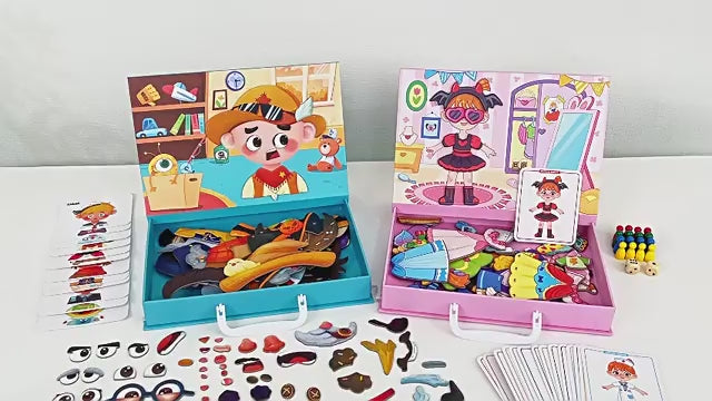 Cross-Border Temu Princess Magnetic Dress-Up Game with Multiple Play Styles, Handmade Puzzle Toy Box, Gift for 3-6 Year Olds