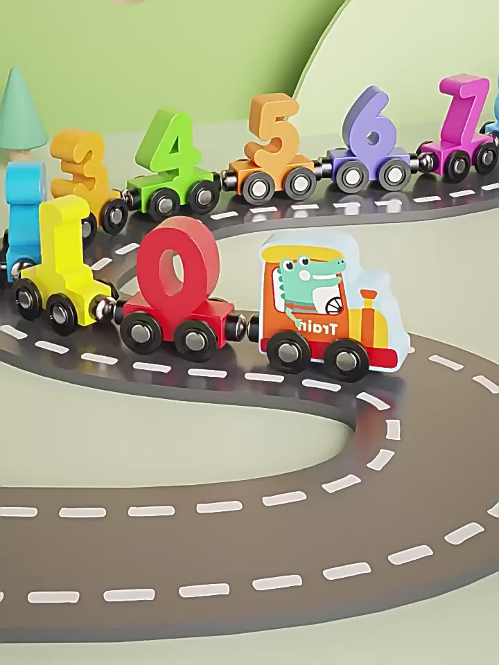 1 Set Wooden Magnetic Number Train Toys Montessori Educational Toy Train Kit Early Cognition Learning Teaching Sets For Toddlers