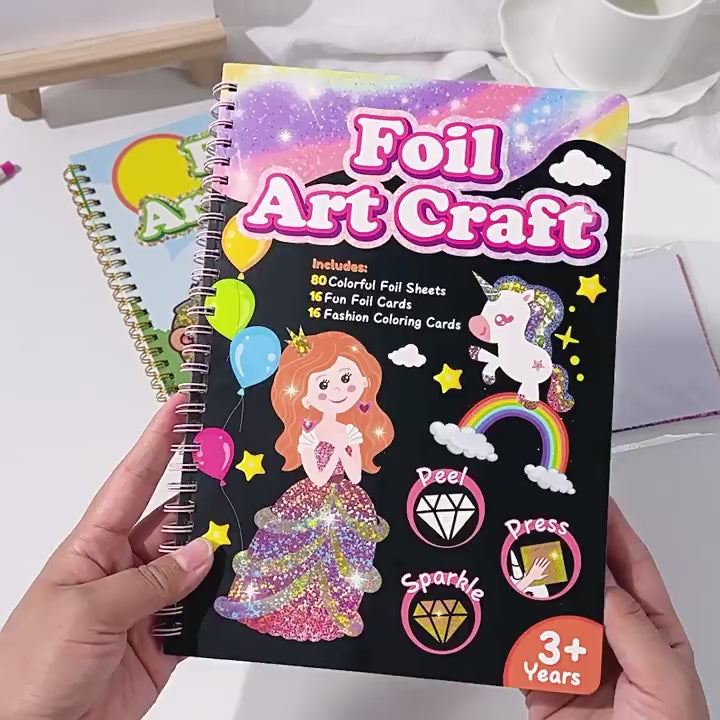 Magical Art Sticker Book for Children Princess and Animal DIY Crafts Spiral Book Colorful Coloring Book Magical Art Painting